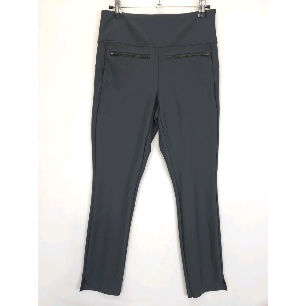 Athleta Stellar Crop Pant Scallop Hem Leggings Yoga Zip Pockets Women S Gray